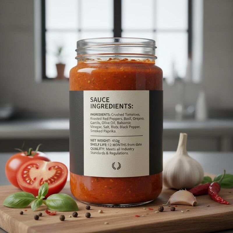Sauce Ingredients Net Weight Description Providing 12 Months Shelf Life Meeting Industry Standards and Regulations
