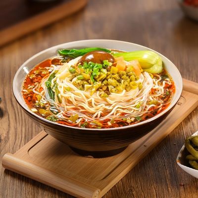 Fragrant Spicy Sour Bean Flavor Vermicelli and Instant Noodles Soup with Rich Ingredients