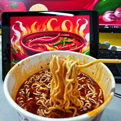 203g Barrel Instant Noodles With Hot Pot Flavor And Vegetable Ingredients
